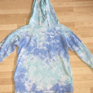 blue tie-dye PINK sweatshirt!